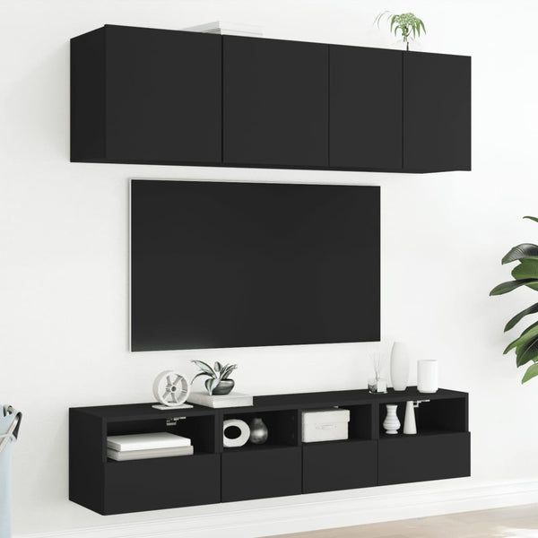 TV-seinäkaappi musta 40x30x30 cm tekninen puu