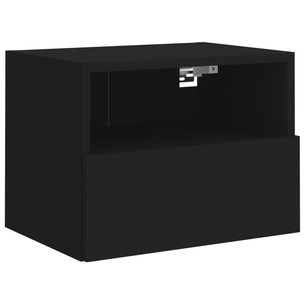 TV-seinäkaapit 2 kpl musta 40x30x30 cm tekninen puu