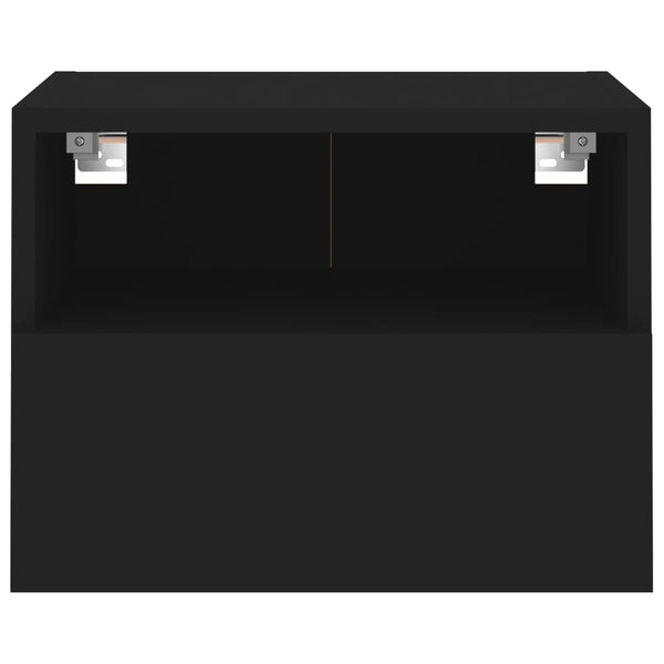 TV-seinäkaapit 2 kpl musta 40x30x30 cm tekninen puu