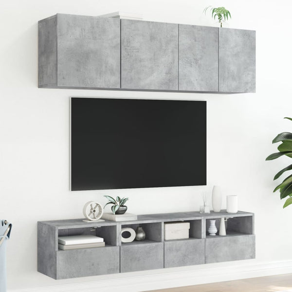 TV-seinäkaapit betoninharmaa 40x30x30 cm tekninen puu