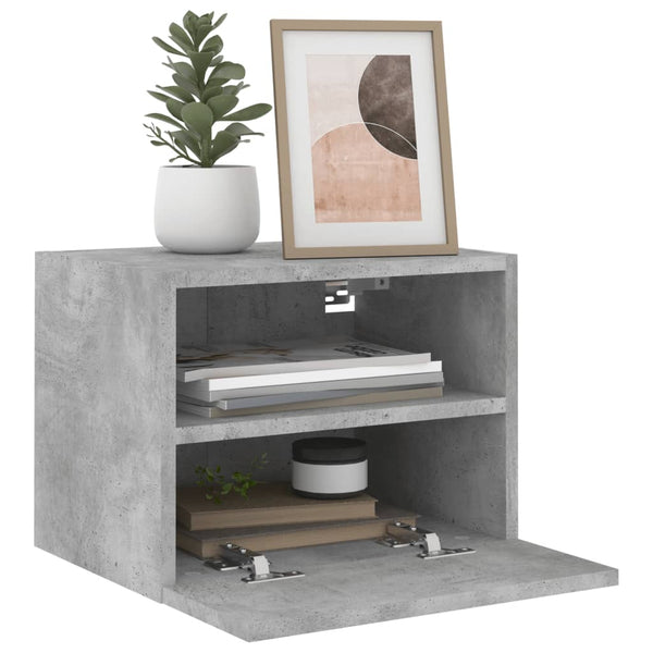 TV-seinäkaapit 2 kpl betoninharmaa 40x30x30 cm tekninen puu
