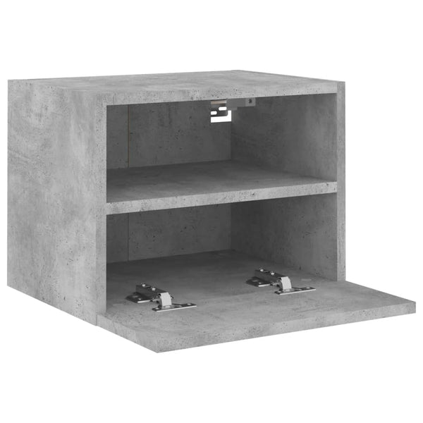 TV-seinäkaapit 2 kpl betoninharmaa 40x30x30 cm tekninen puu