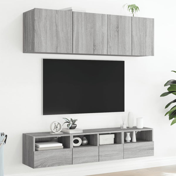 TV-seinäkaapit 2 kpl harmaa Sonoma 40x30x30 cm tekninen puu
