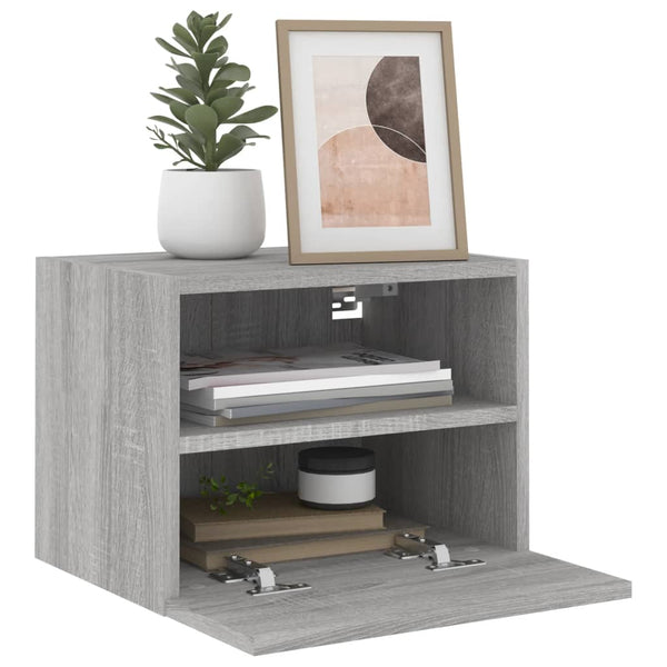 TV-seinäkaapit 2 kpl harmaa Sonoma 40x30x30 cm tekninen puu