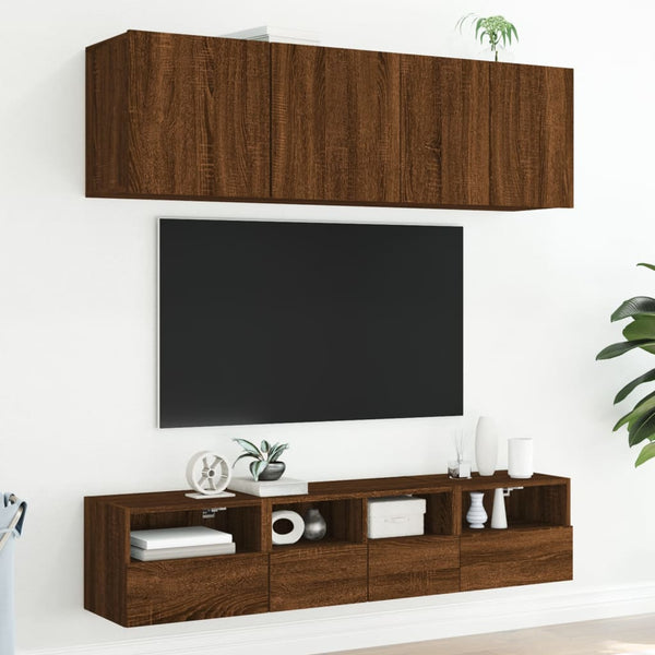 TV-seinäkaappi ruskea tammi 40x30x30 cm tekninen puu