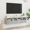TV-seinäkaapit 2 kpl betoninharmaa 60x30x30 cm tekninen puu