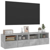 TV-seinäkaapit 2 kpl betoninharmaa 60x30x30 cm tekninen puu