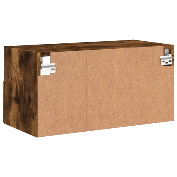TV-seinäkaappi savutammi 60x30x30 cm tekninen puu
