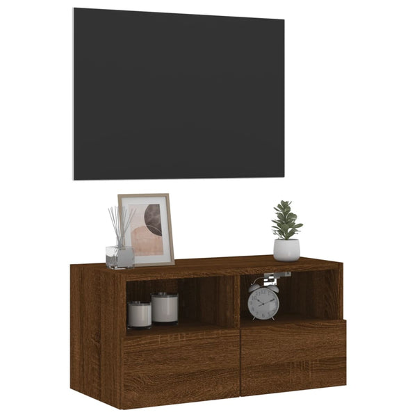 TV-seinäkaappi ruskea tammi 60x30x30 cm tekninen puu