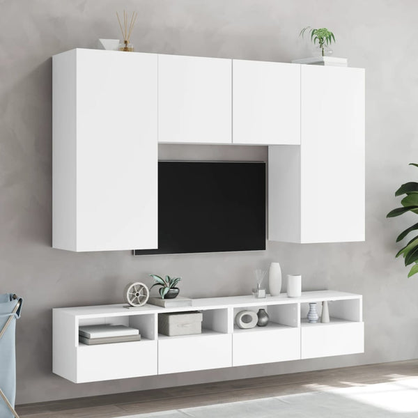 TV-seinäkaappi valkoinen 80x30x30 cm tekninen puu