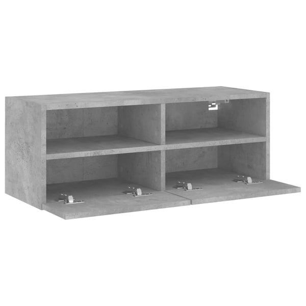 TV-seinäkaapit betoninharmaa 80x30x30 cm tekninen puu