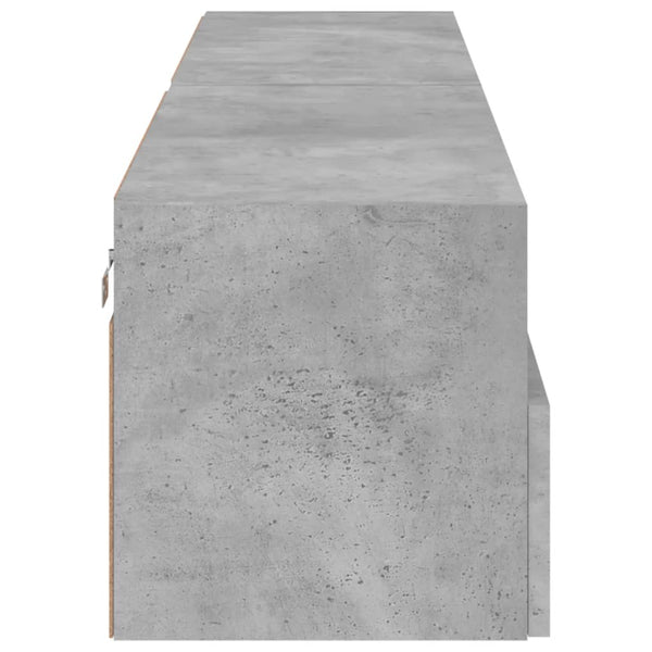 TV-seinäkaapit 2 kpl betoninharmaa 80x30x30 cm tekninen puu