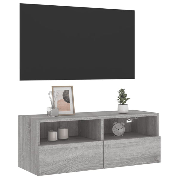 TV-seinäkaappi harmaa Sonoma 80x30x30 cm tekninen puu