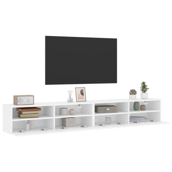 TV-seinäkaapit 2 kpl valkoinen 100x30x30 cm tekninen puu