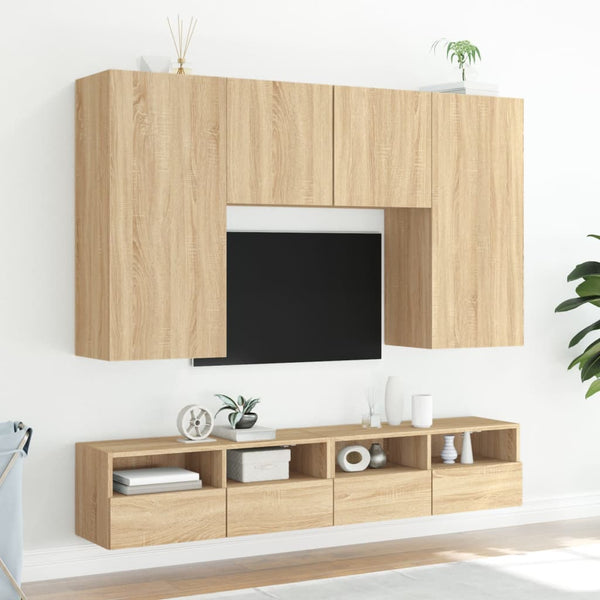 Sonoma-tammi tv-seinäkaapit Iuven 100x30x30cm (2 kpl, puinen)