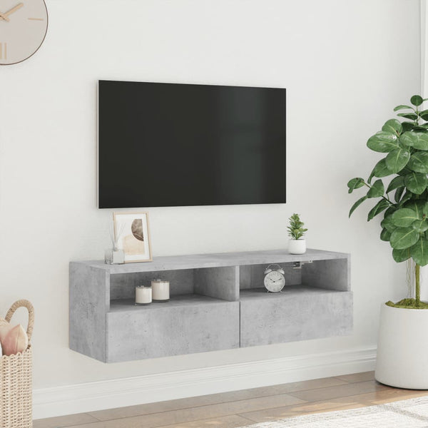 TV-seinäkaappi betoninharmaa 100x30x30 cm tekninen puu