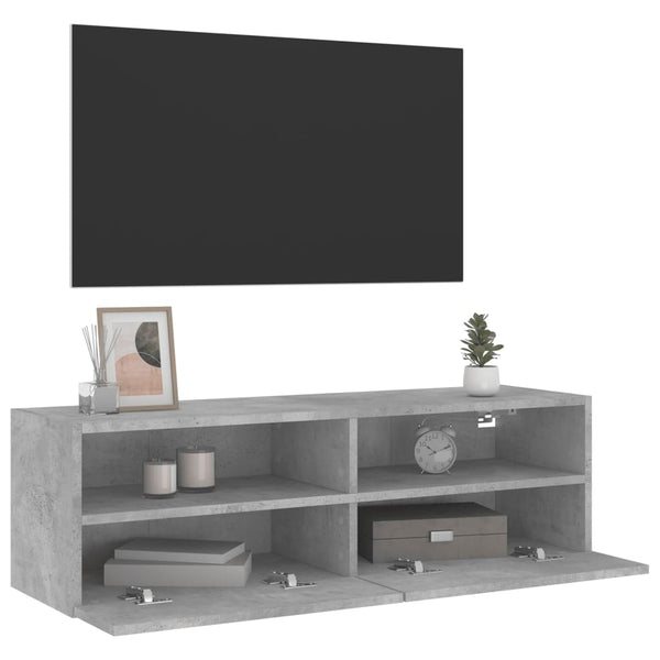 TV-seinäkaappi betoninharmaa 100x30x30 cm tekninen puu