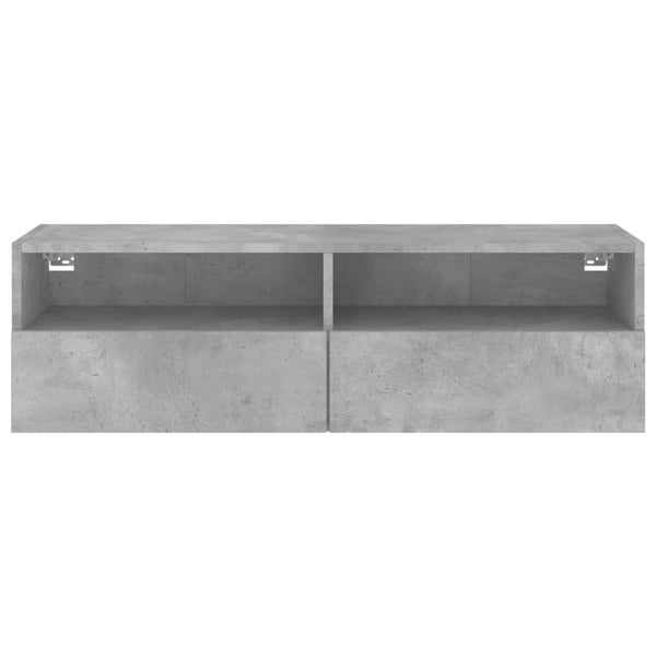 TV-seinäkaappi betoninharmaa 100x30x30 cm tekninen puu