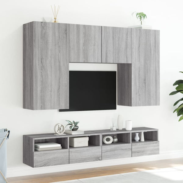 Harmaa tv-seinäkaappi Iuven 100x30x30cm (puinen)