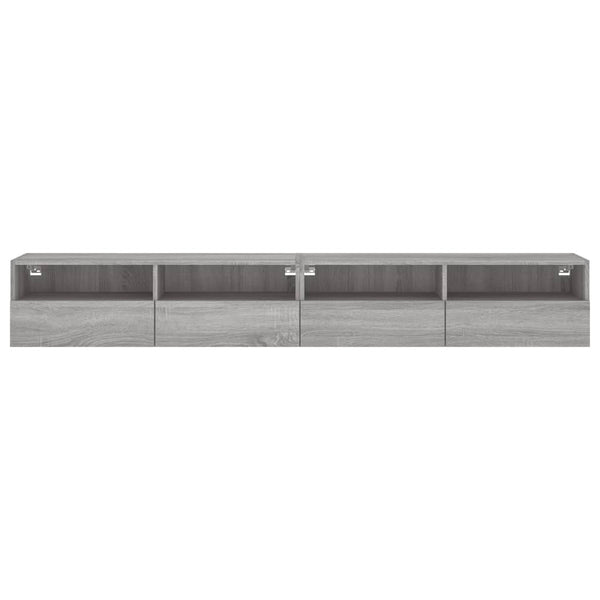 TV-seinäkaapit 2 kpl harmaa Sonoma 100x30x30 cm tekninen puu
