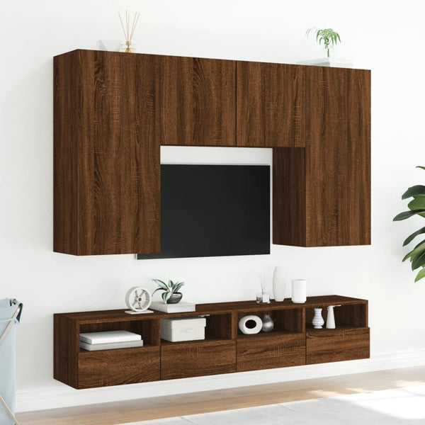 Ruskea tv-seinäkaappi Iuven 100x30x30cm (puinen)