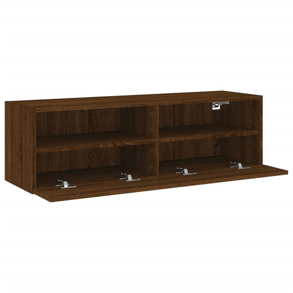 Ruskea tv-seinäkaappi Iuven 100x30x30cm (puinen)