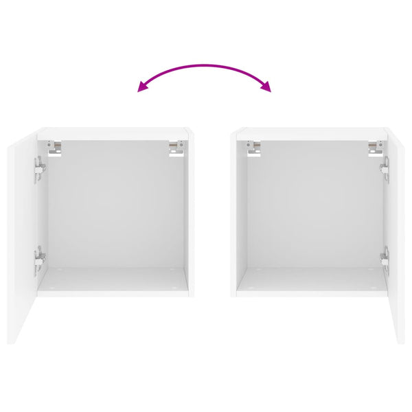 TV-seinäkaapit 2 kpl valkoinen 40,5x30x40 cm tekninen puu