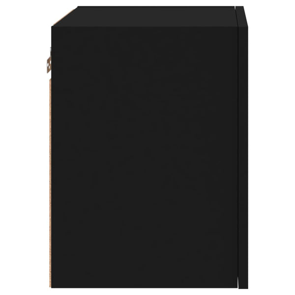TV-seinäkaapit 2 kpl musta 40,5x30x40 cm tekninen puu