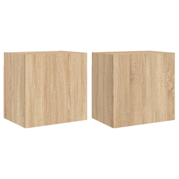 TV-seinäkaapit 2 kpl Sonoma-tammi 40,5x30x40 cm tekninen puu