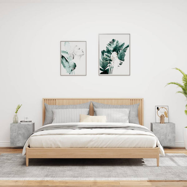 TV-seinäkaapit 2 kpl betoninharmaa 40,5x30x40 cm tekninen puu