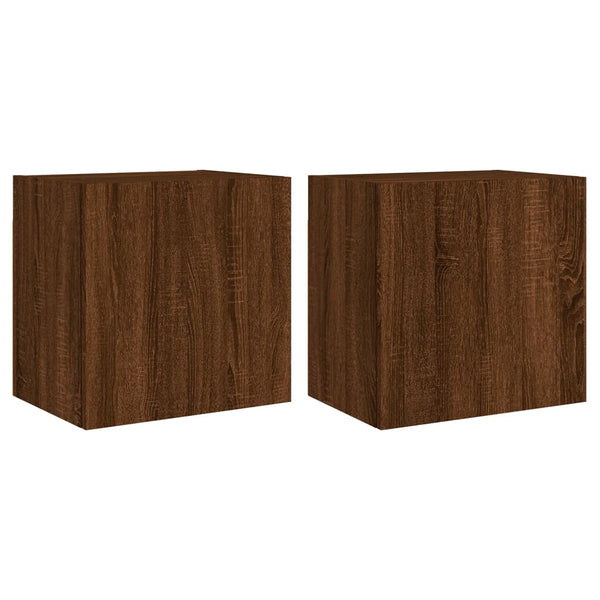 TV-seinäkaapit 2 kpl ruskea tammi 40,5x30x40 cm tekninen puu
