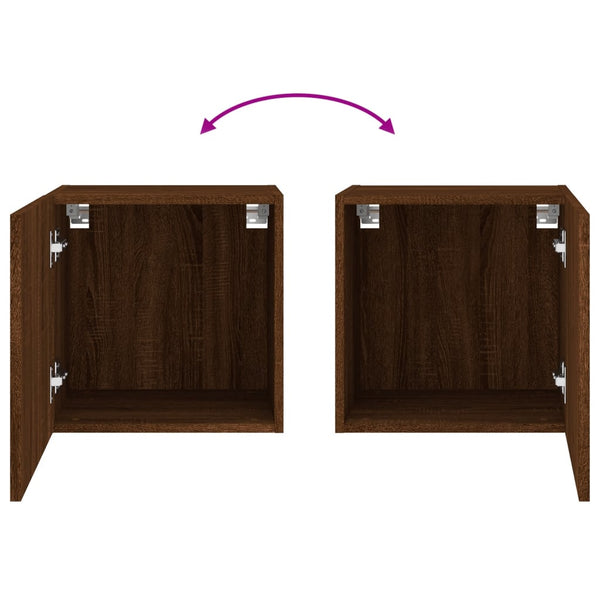 TV-seinäkaapit 2 kpl ruskea tammi 40,5x30x40 cm tekninen puu