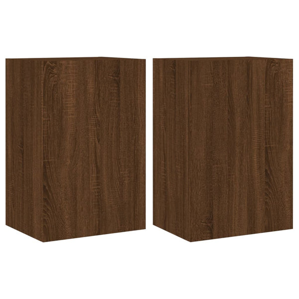 TV-seinäkaapit 2 kpl ruskea tammi 40,5x30x60 cm tekninen puu