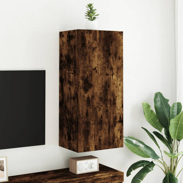 TV-seinäkaappi savutammi 40,5x30x90 cm tekninen puu
