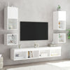 TV-seinäkaappi LED-valoilla valkoinen 30x28,5x30 cm