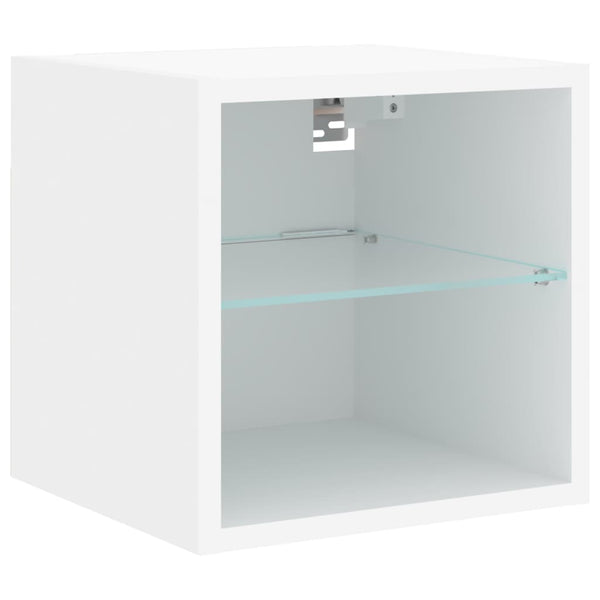 TV-seinäkaappi LED-valoilla valkoinen 30x28,5x30 cm
