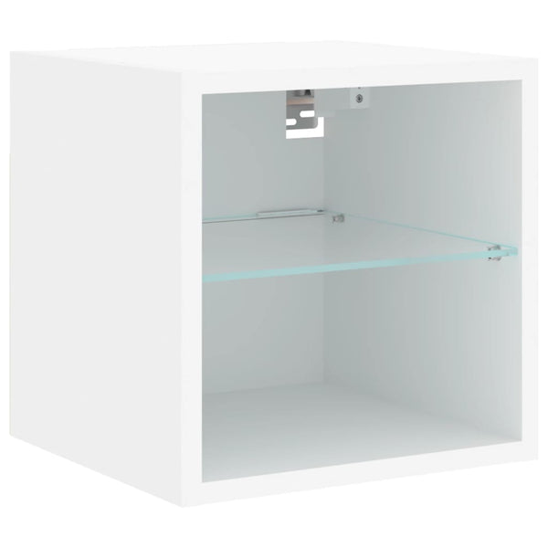 TV-seinäkaapit LED-valoilla 2 kpl valkoinen 30x28,5x30 cm