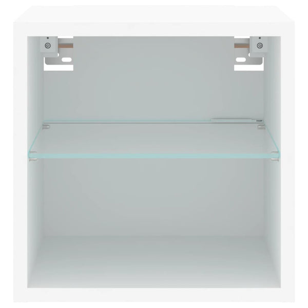 TV-seinäkaapit LED-valoilla 2 kpl valkoinen 30x28,5x30 cm