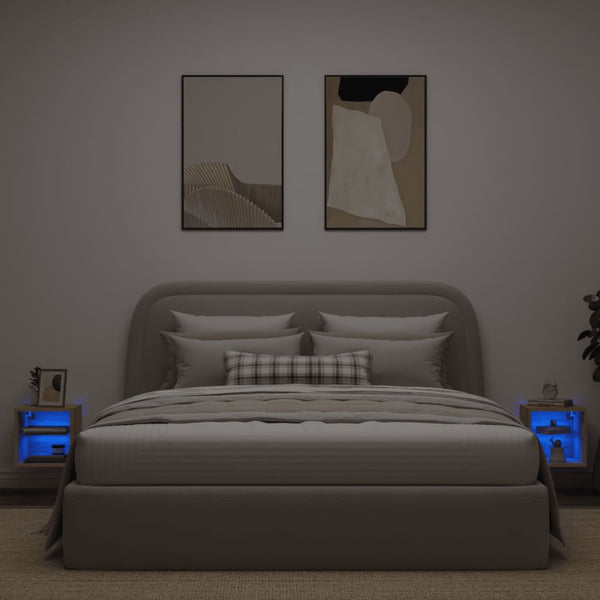 TV-seinäkaapit LED-valoilla 2 kpl Sonoma-tammi 30x28,5x30 cm