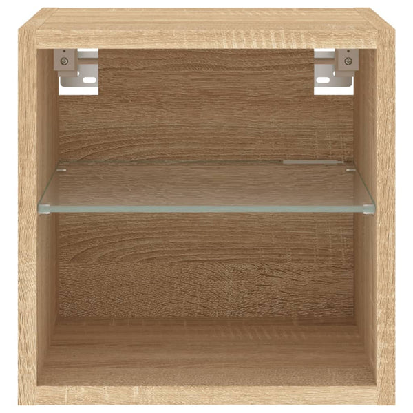 TV-seinäkaapit LED-valoilla 2 kpl Sonoma-tammi 30x28,5x30 cm