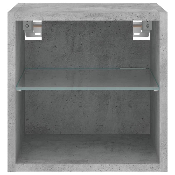 TV-seinäkaappi LED-valoilla betoninharmaa 30x28,5x30 cm