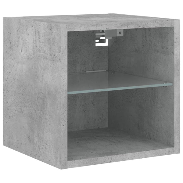 TV-seinäkaapit LED-valoilla 2 kpl betoninharmaa 30x28,5x30 cm