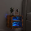 TV-seinäkaappi LED-valoilla savutammi 30x28,5x30 cm
