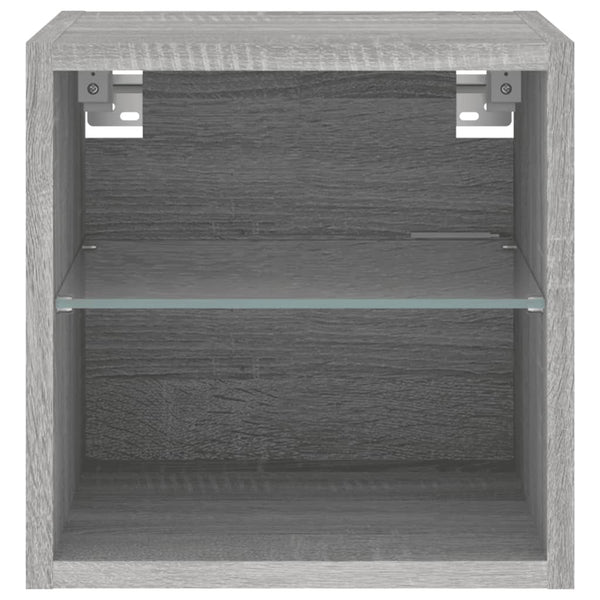 TV-seinäkaappi LED-valoilla harmaa Sonoma 30x28,5x30 cm