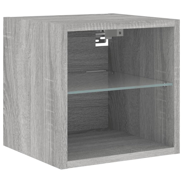 TV-seinäkaapit LED-valoilla 2 kpl harmaa Sonoma 30x28,5x30 cm