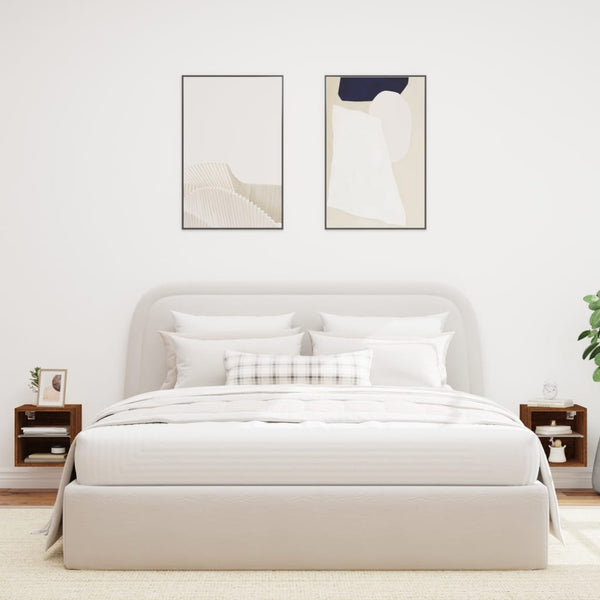 TV-seinäkaapit LED-valoilla 2 kpl ruskea tammi 30x28,5x30 cm