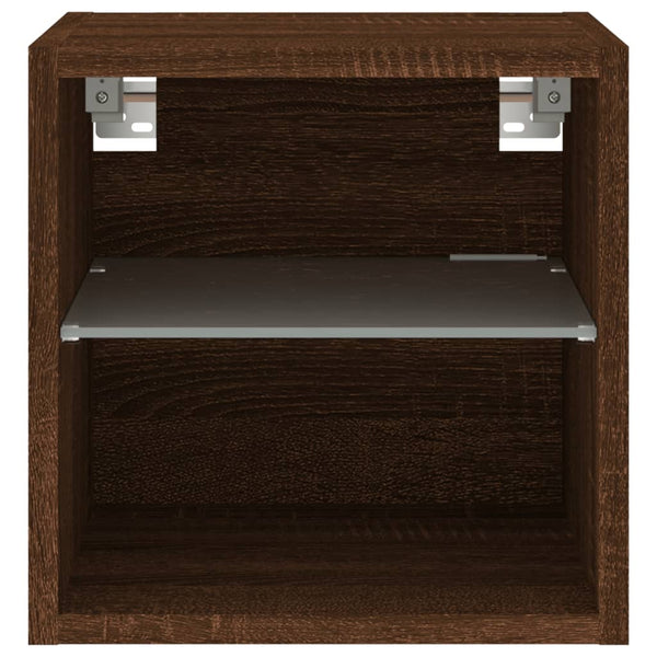 TV-seinäkaapit LED-valoilla 2 kpl ruskea tammi 30x28,5x30 cm