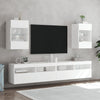 TV-seinäkaapit LED-valoilla 2 kpl valkoinen 40x30x60,5 cm