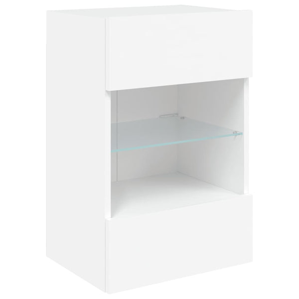 TV-seinäkaapit LED-valoilla 2 kpl valkoinen 40x30x60,5 cm