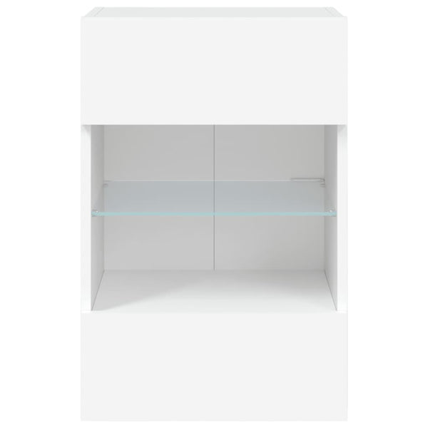 TV-seinäkaapit LED-valoilla 2 kpl valkoinen 40x30x60,5 cm